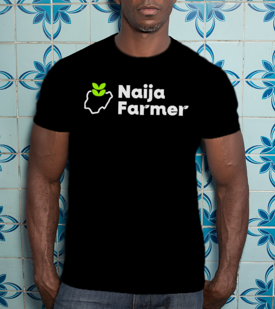 Naija Farmer Nigeria Agriculture Icon With Leaf Map Outline T-Shirt