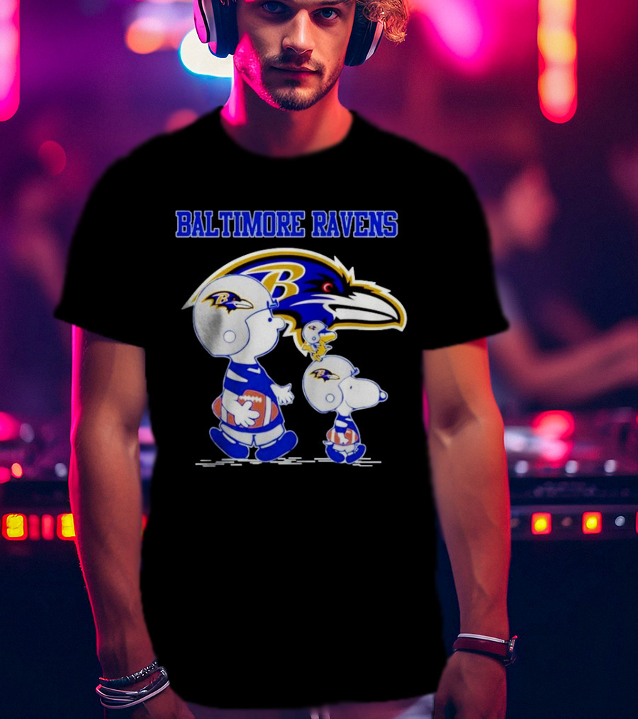 Baltimore Ravens Snoopy Football Helmets Ravens T-Shirt