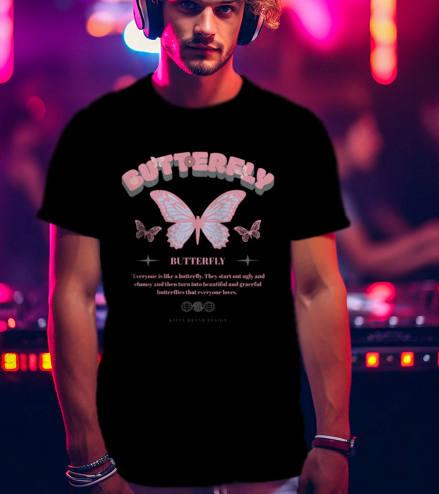 Butterfly Graceful Transformation Kittl Brand T-Shirt