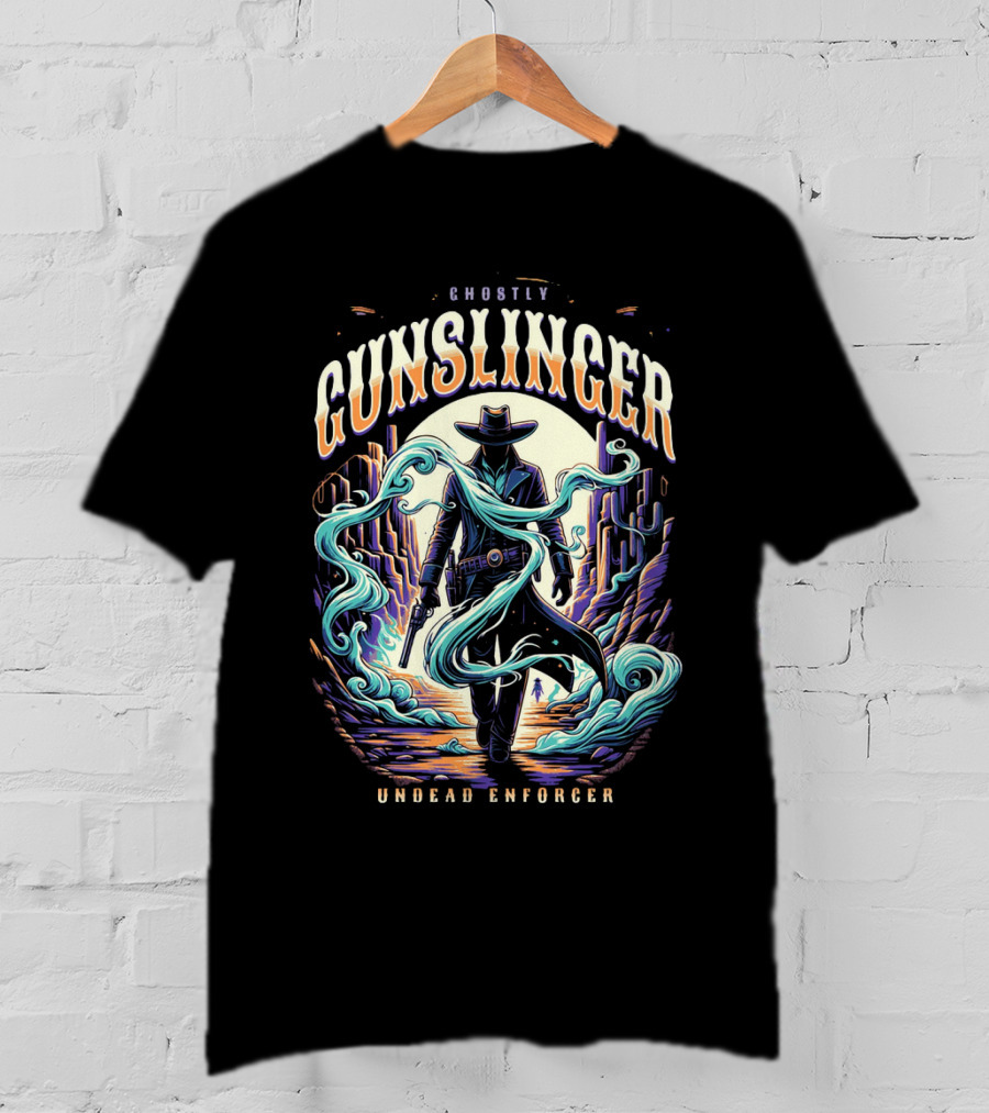 Ghostly Gunslinger Undead Enforcer T-Shirt