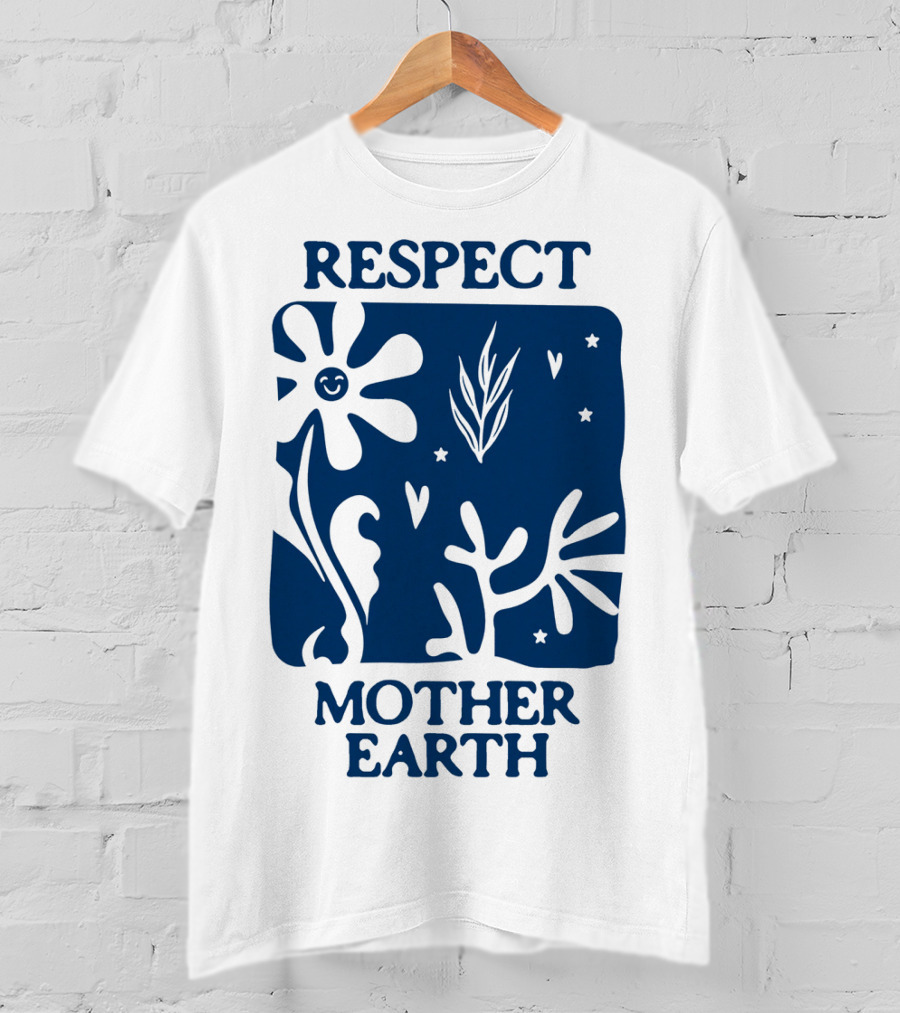 Respect Mother Earth Flower Stars Boho T-Shirt