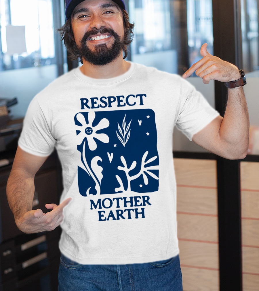Respect Mother Earth Flower Stars Boho T-Shirt