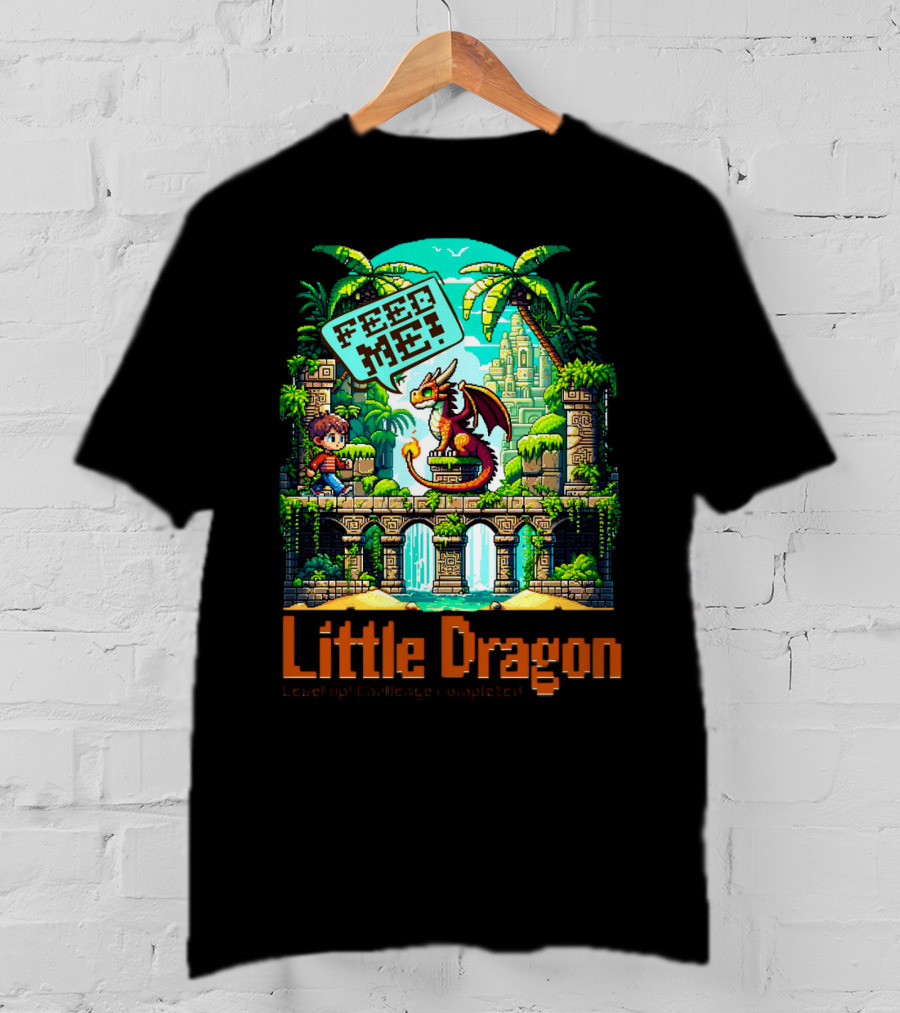 Little Dragon Feed Me Level Up Challenge Completed T-Shirt