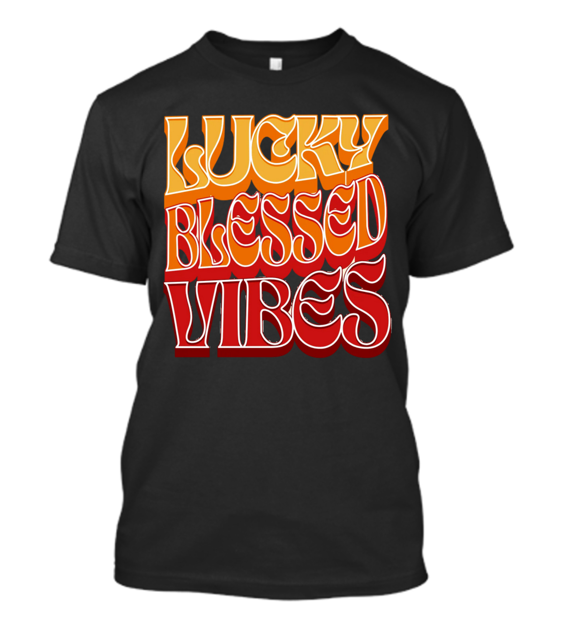 Lucky Blessed Vibes Retro T-Shirt