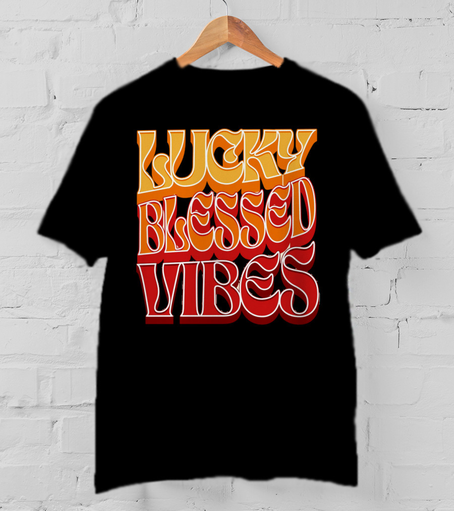 Lucky Blessed Vibes Retro T-Shirt