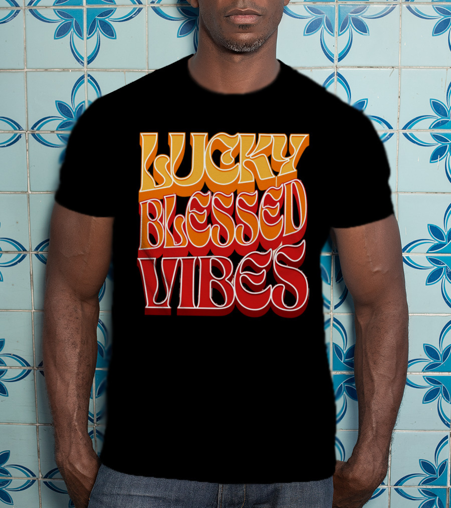 Lucky Blessed Vibes Retro T-Shirt