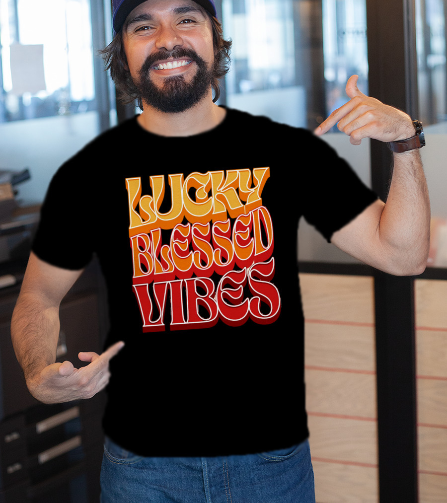 Lucky Blessed Vibes Retro T-Shirt