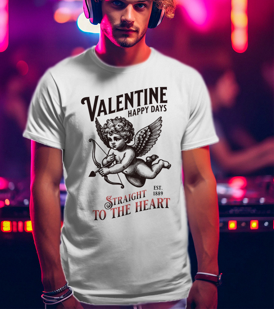 Valentine Happy Days Straight To The Heart Est. 1889 T-Shirt