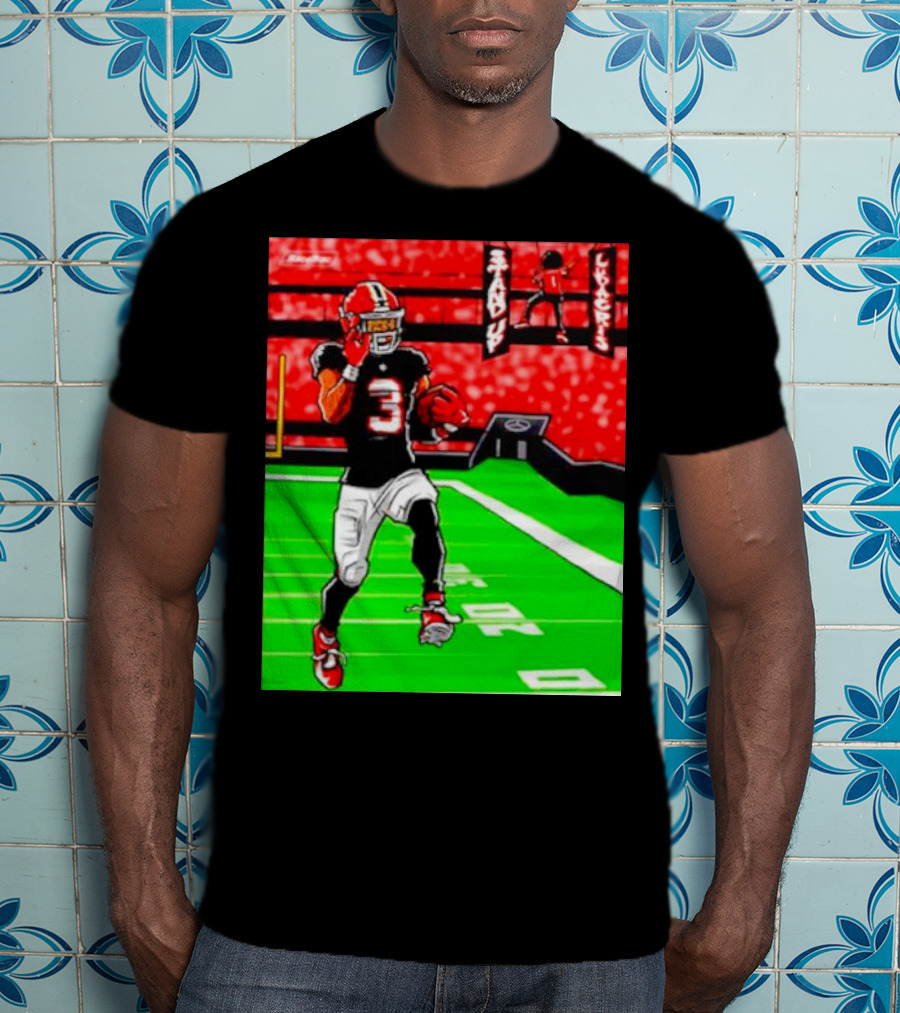 Stand Up Ludacris Football Player Number 3 On Green Field T-Shirt