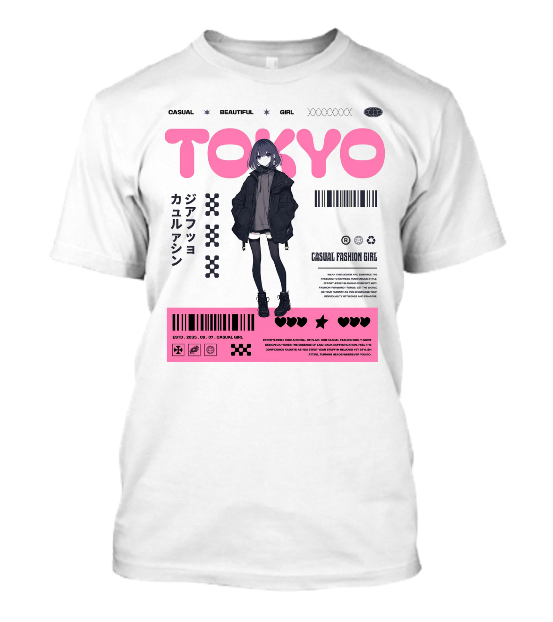 TOKYO Casual Beautiful Girl 2035 T-Shirt
