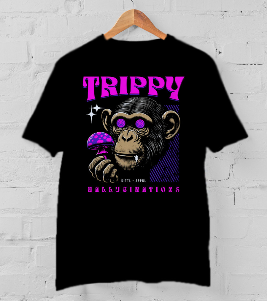 Trippy Hallucinations Chimpanzee Kittl Apprl T-Shirt