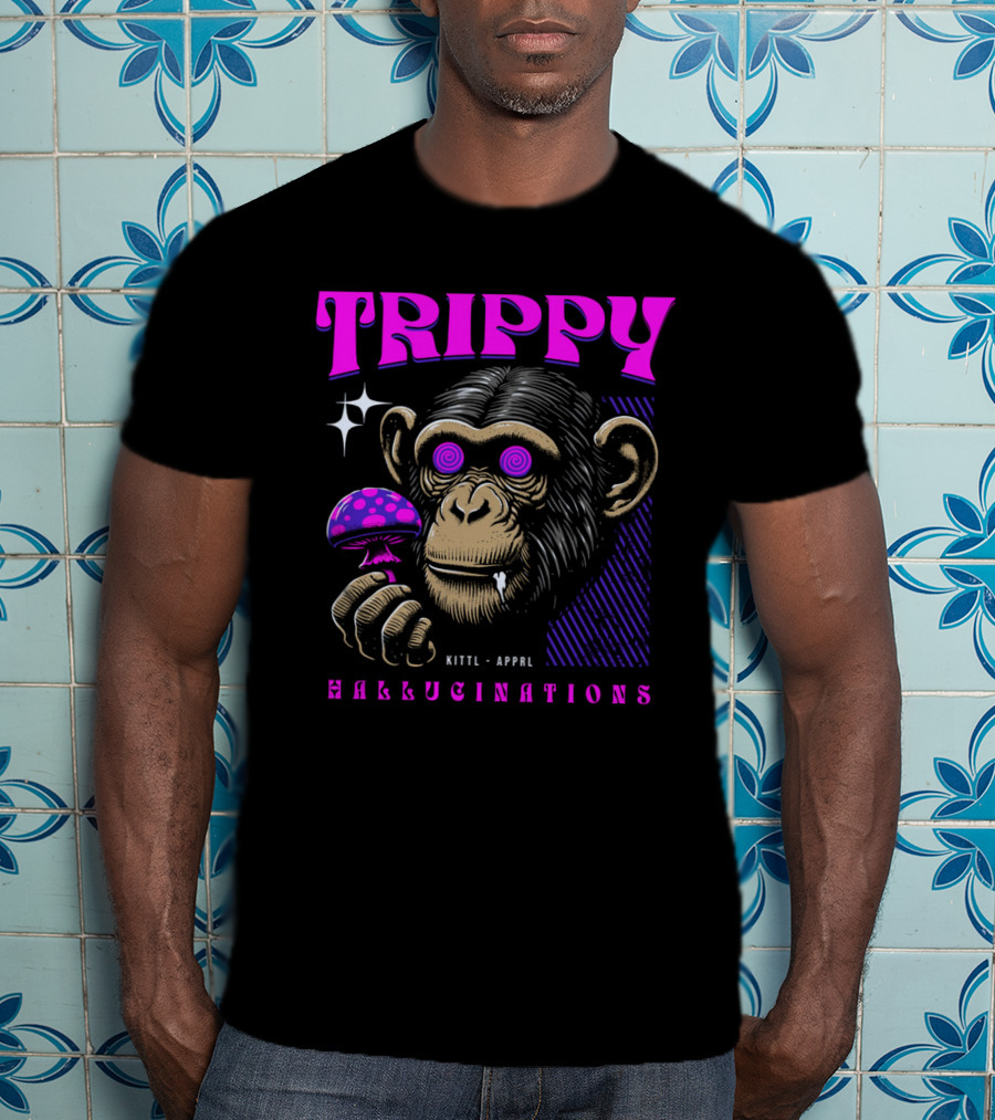 Trippy Hallucinations Chimpanzee Kittl Apprl T-Shirt