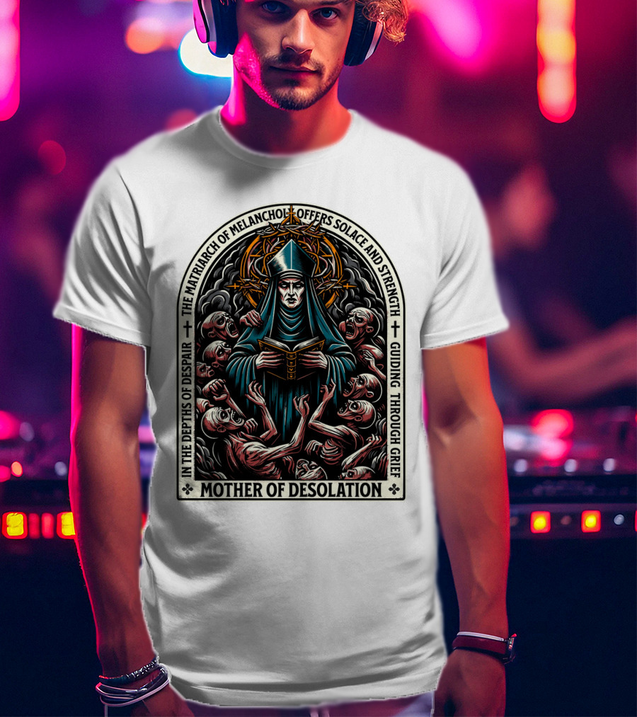 Mother Of Desolation Matriarch Of Melancholy Offers Solace And Strength Guiding Through Grief T-Shirt