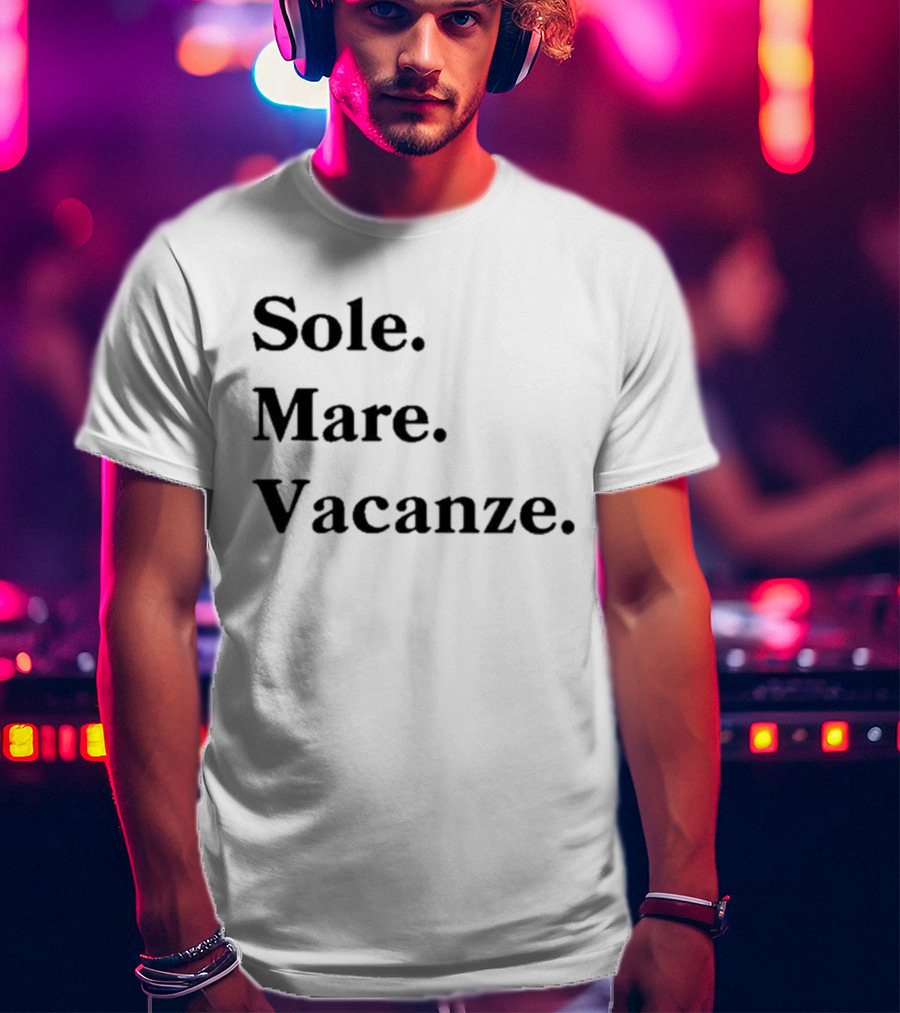 Sole Mare Vacanze Italian Beach Holiday T-Shirt