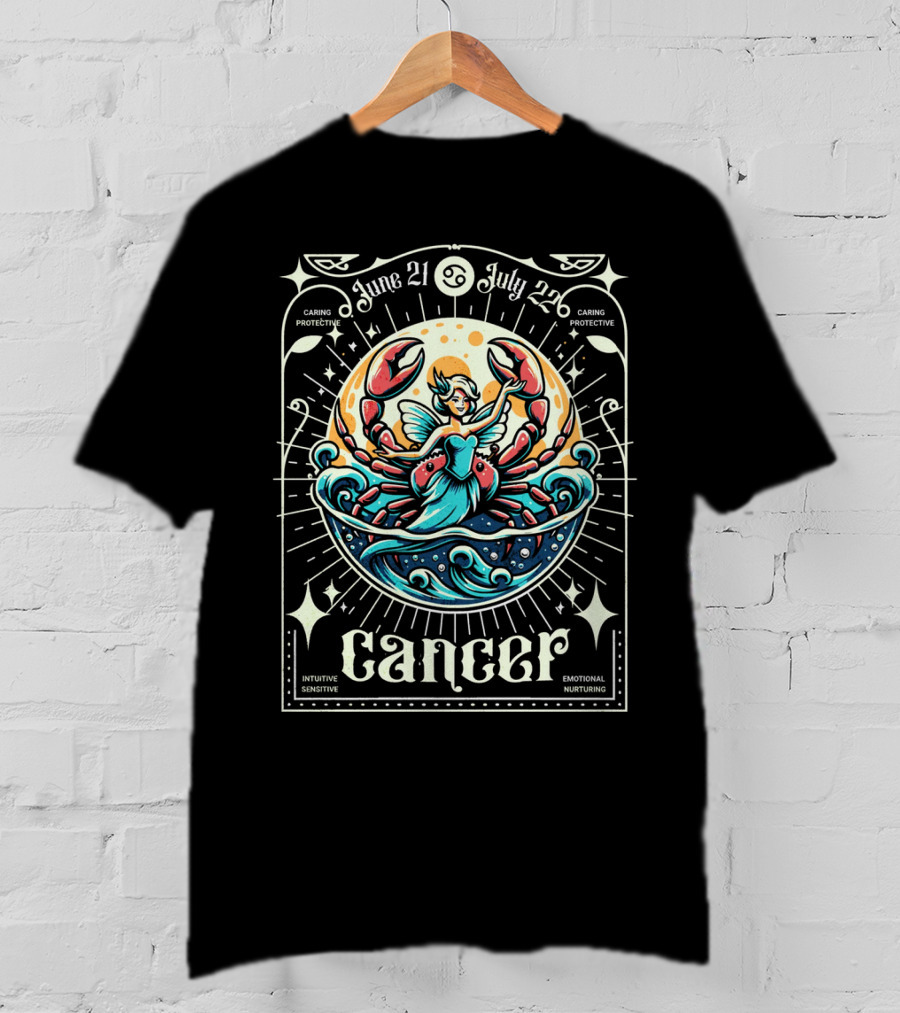 Cancer Zodiac Fairy June 21 To July 22 Intuitive Sensitive Emotional Nurturing Caring Protective T-Shirt