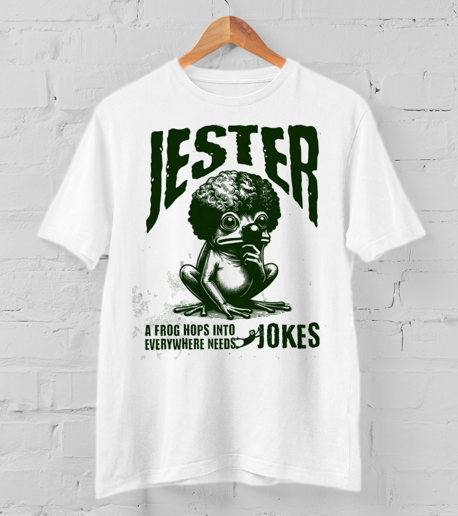 Jester Frog Hops Into Everywhere Needs Jokes T-Shirt