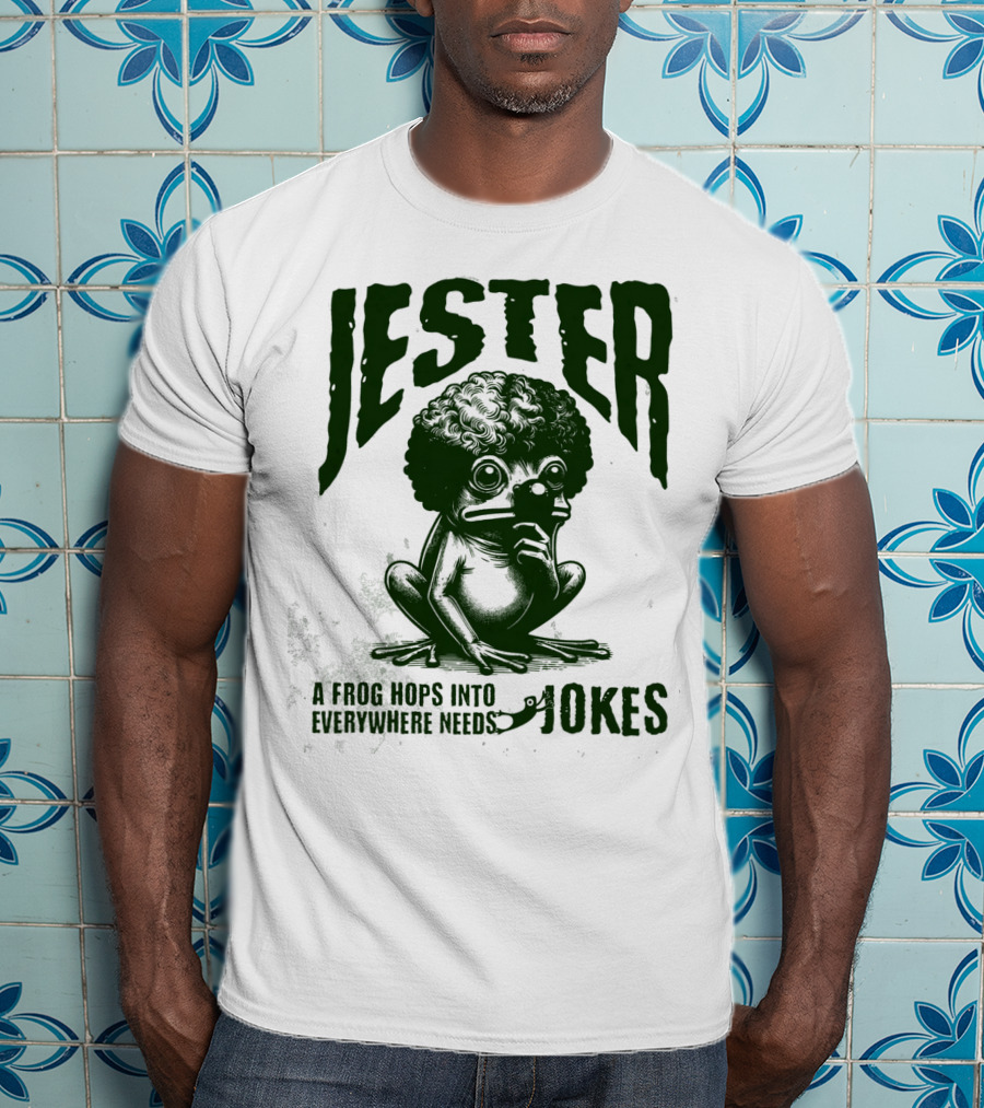 Jester Frog Hops Into Everywhere Needs Jokes T-Shirt