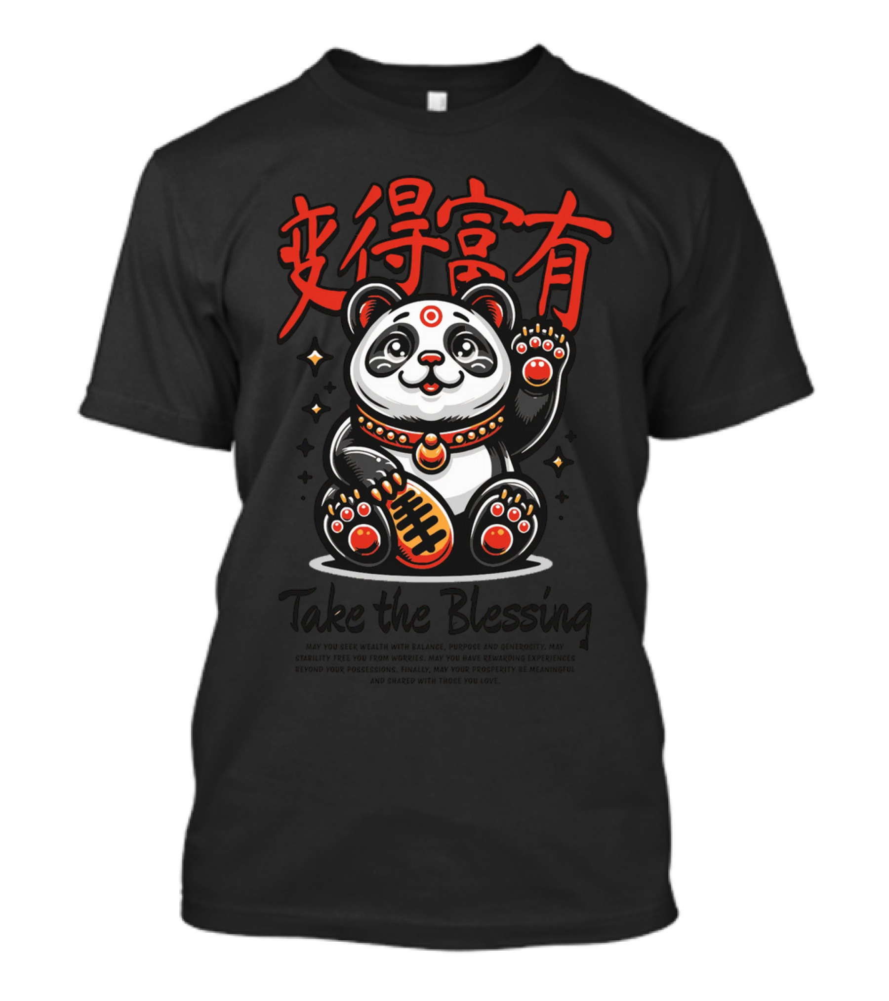 Maneki Panda Take The Blessing T-Shirt