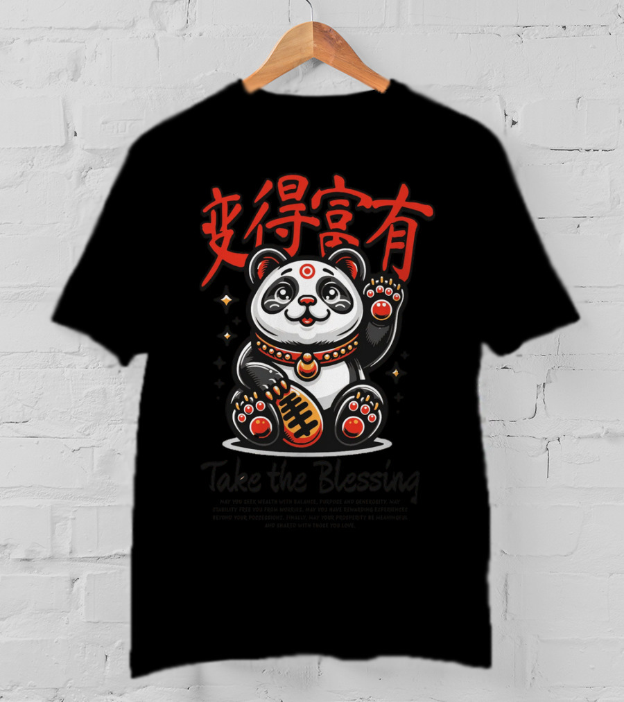 Maneki Panda Take The Blessing T-Shirt
