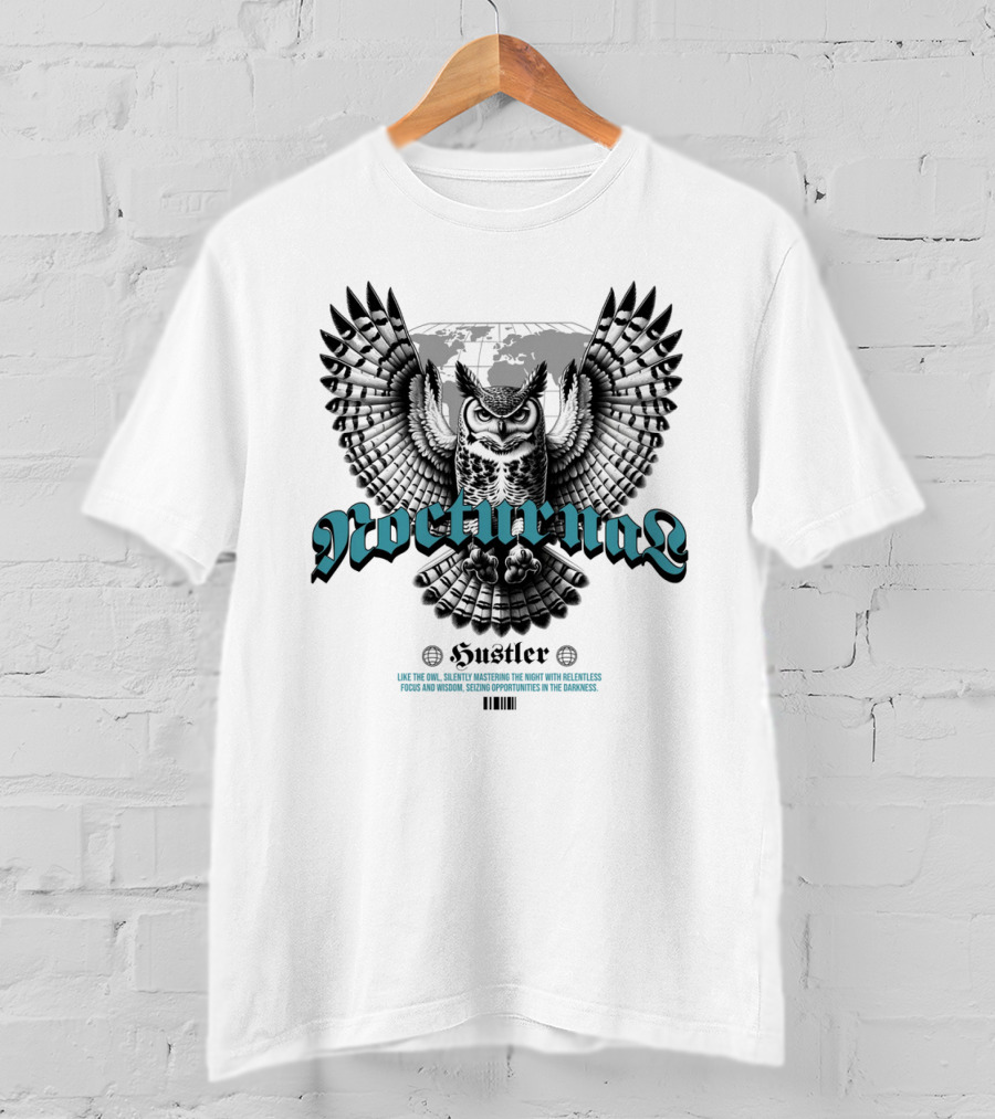 Nocturnal Owl Mastery With Relentless Hustler Focus T-Shirt