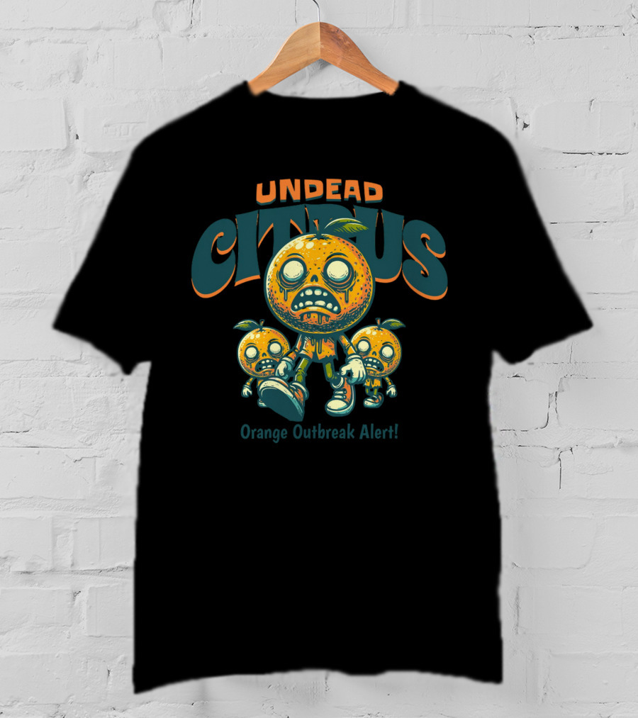Undead Citrus Orange Outbreak Alert T-Shirt