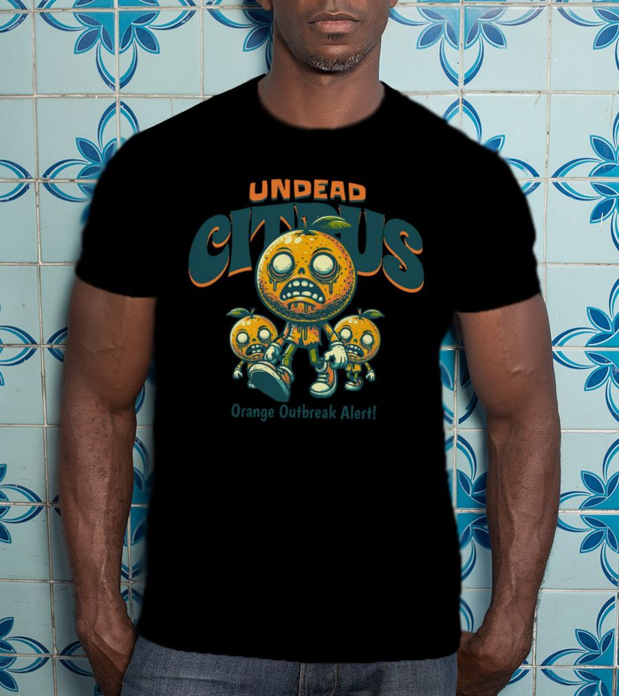Undead Citrus Orange Outbreak Alert T-Shirt