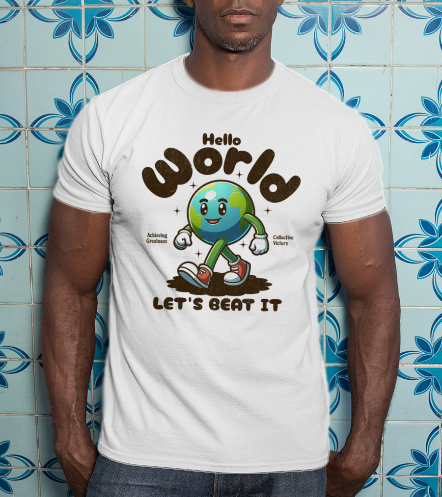 Hello World Earth Walking Let's Beat It T-Shirt