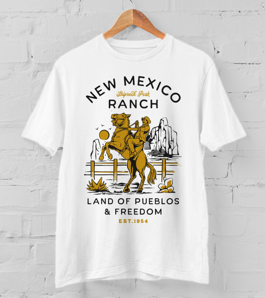 New Mexico Ranch Shiprock Peak Land Of Pueblos And Freedom Est. 1954 T-Shirt