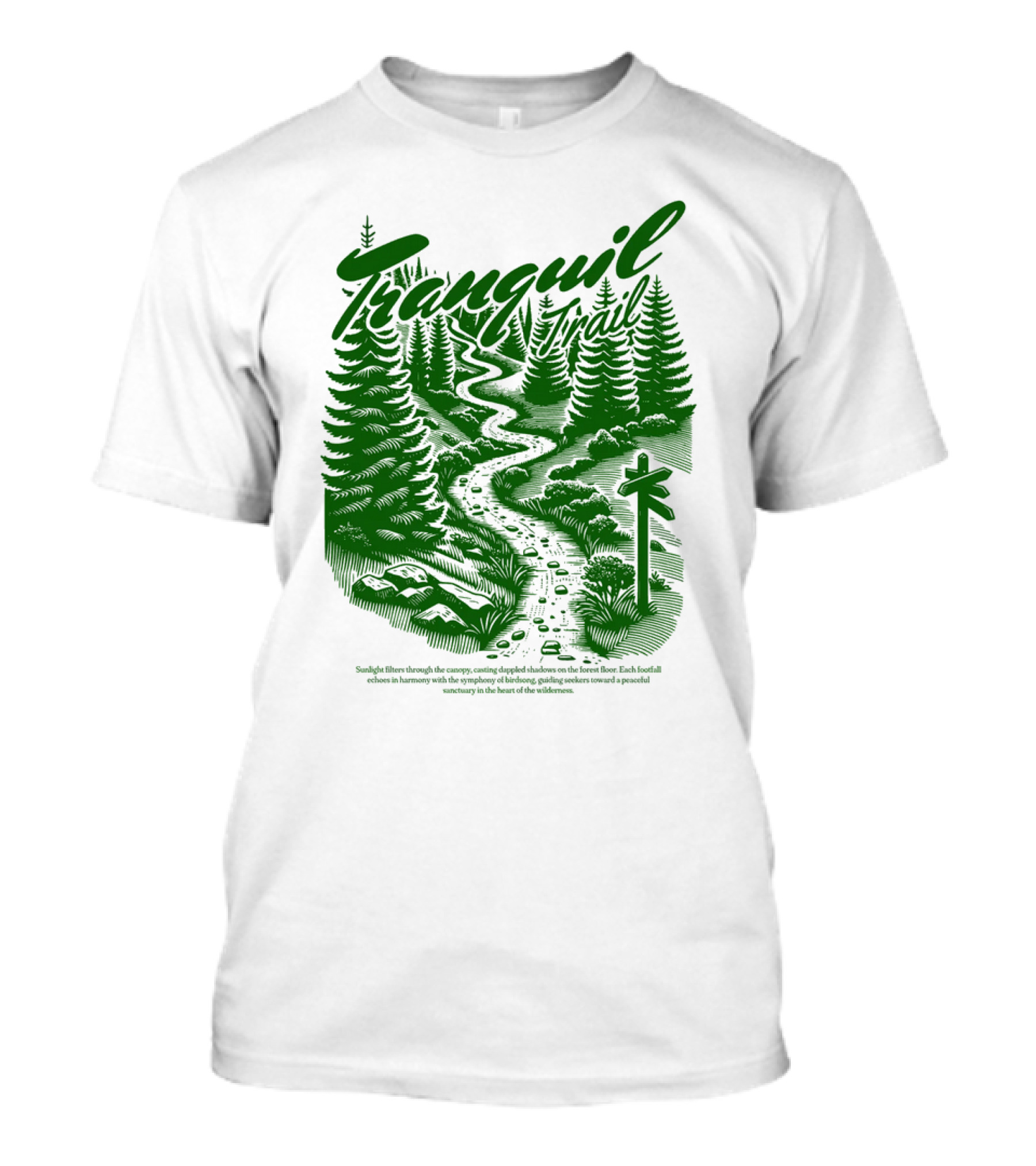 Tranquil Trail Scenic Forest Pathway Journey T-Shirt
