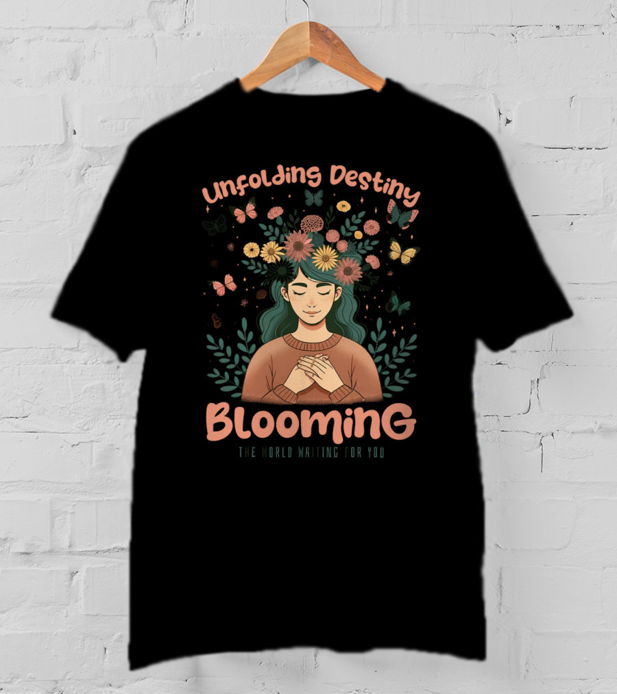 Unfolding Destiny Blooming The World Waiting For You T-Shirt