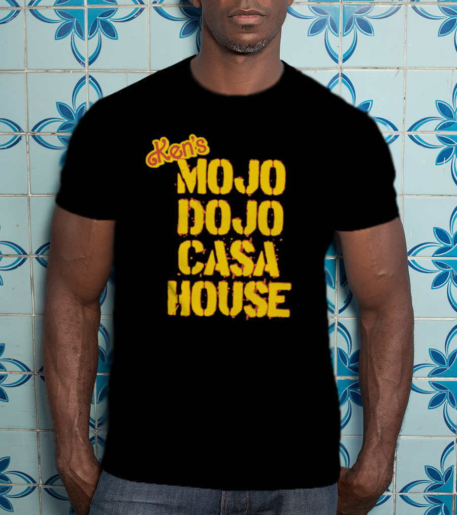 Ken's Mojo Dojo Casa House Yellow Grunge Text T-Shirt