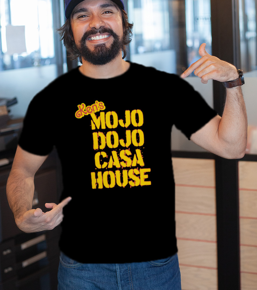 Ken's Mojo Dojo Casa House Yellow Grunge Text T-Shirt