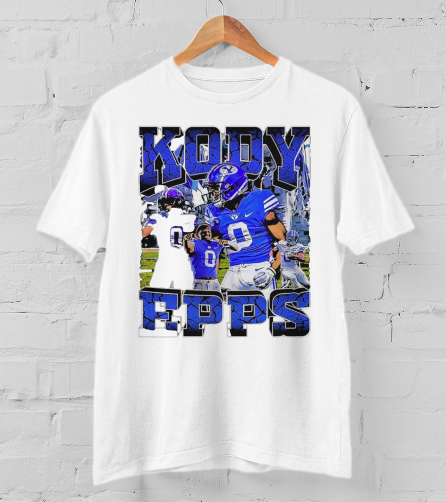 Kody Epps BYU Cougars Football Player Blue Uniform T-Shirt