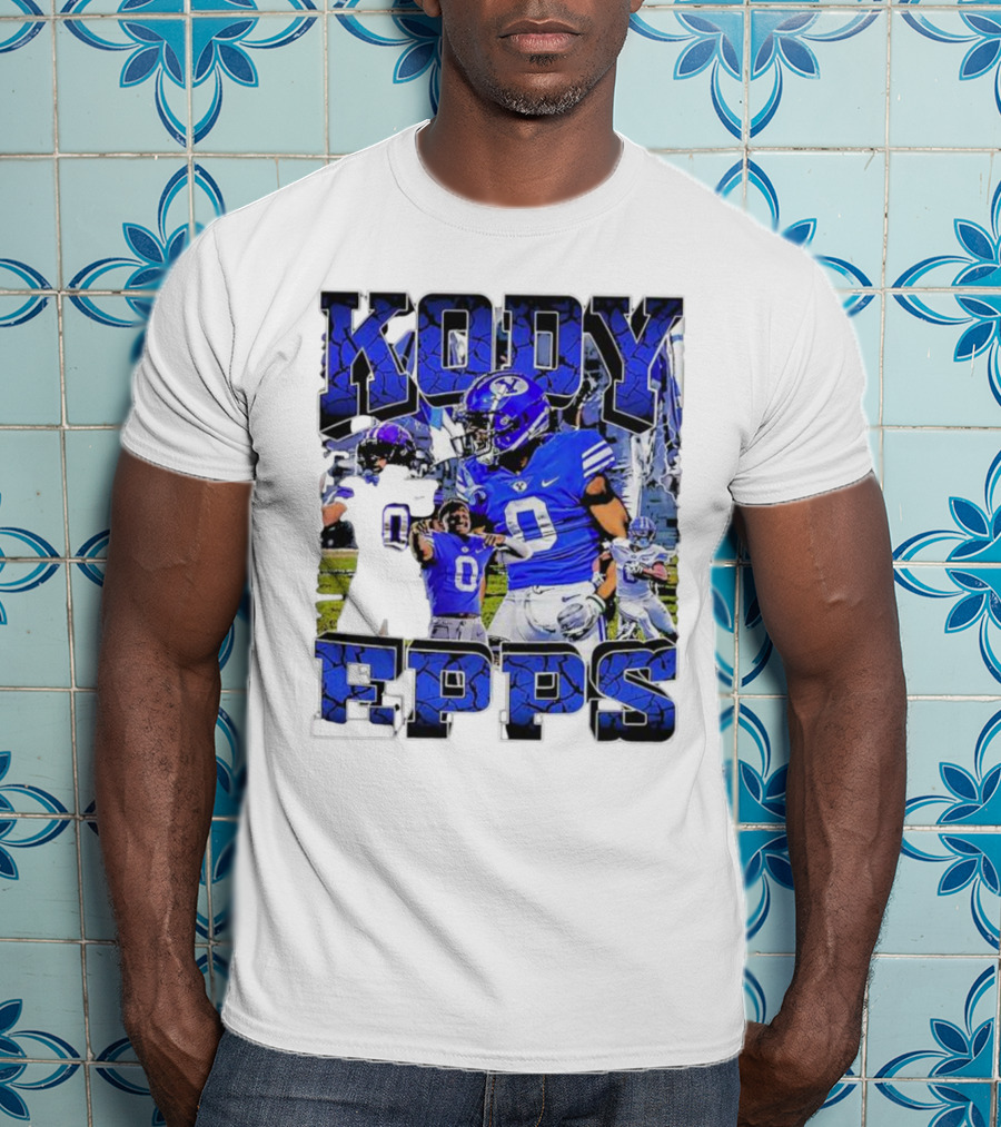 Kody Epps BYU Cougars Football Player Blue Uniform T-Shirt