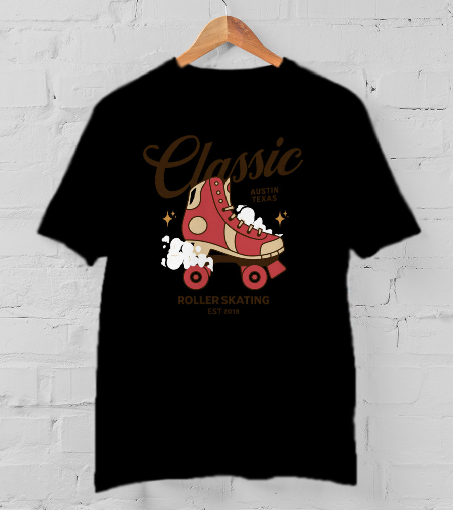 Classic Austin Texas Roller Skating Est 2013 T-Shirt