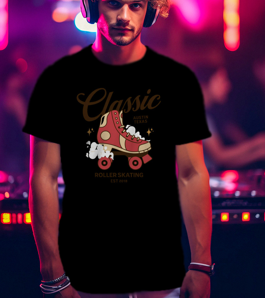 Classic Austin Texas Roller Skating Est 2013 T-Shirt