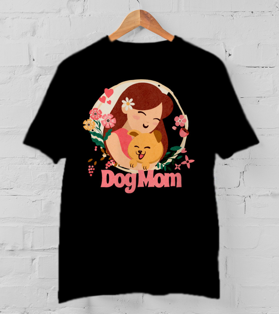 Dog Mom Flowers And Hearts Companion T-Shirt