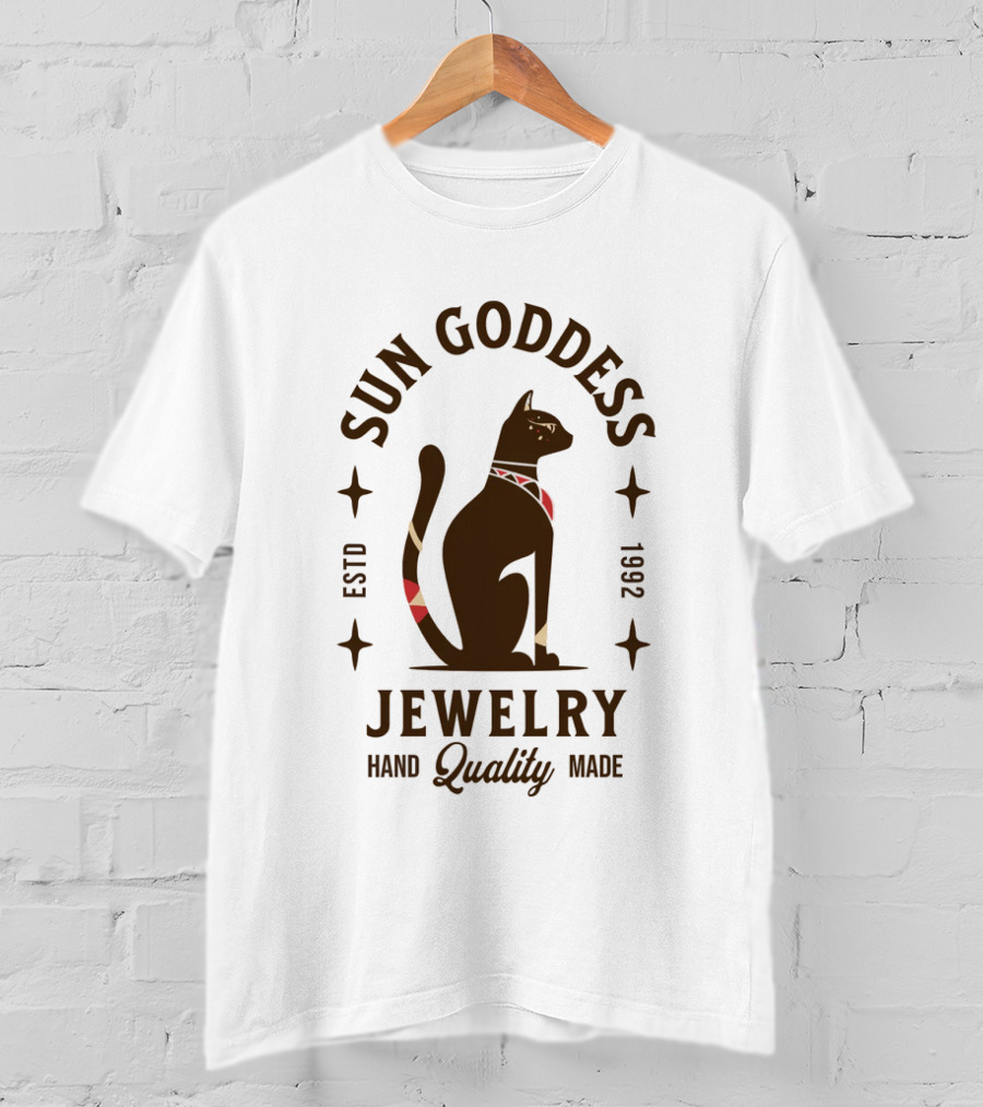 Sun Goddess Jewelry Cat Hand Quality Made Estd 1992 T-Shirt