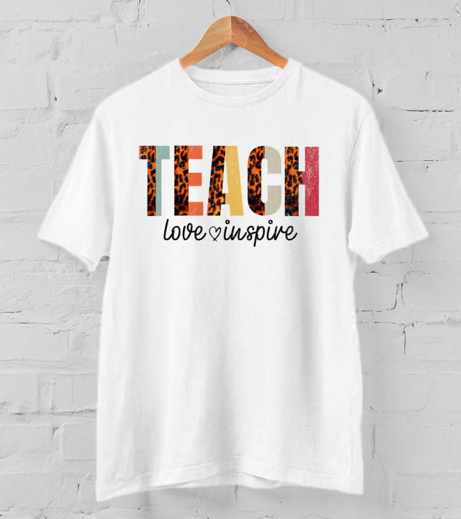 TEACH Leopard Love Inspire T-Shirt