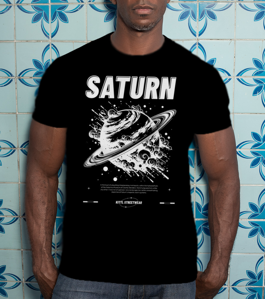 Saturn Kittl Streetwear Y2K Retro Planetary T-Shirt