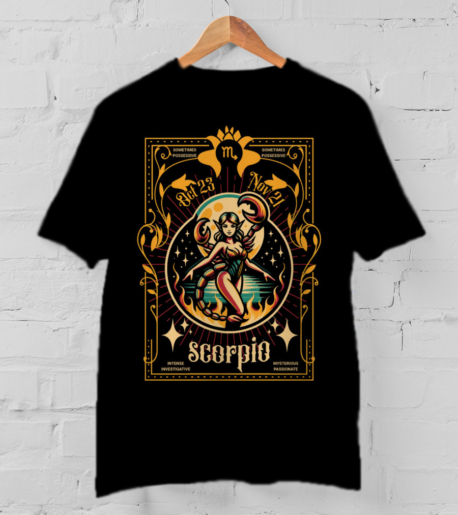 Scorpio Zodiac Fairy Oct 23 Nov 21 Mysterious Passionate Intense Investigative T-Shirt