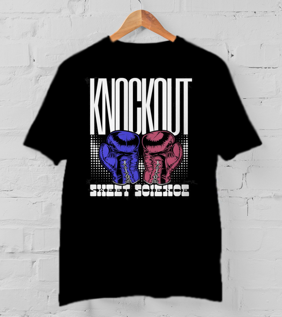 KNOCKOUT SWEET SCIENCE Boxing Gloves T-Shirt