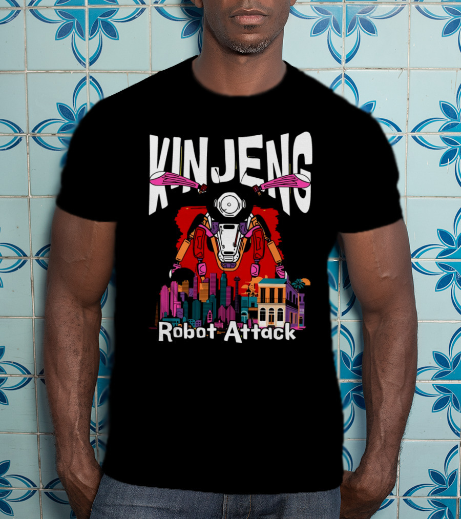 KINJENG Robot Attack Cityscape Adventure T-Shirt