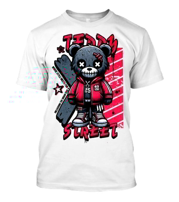 Teddy Street 85 Haunted Teddy Bea With Grunge Style Elements T-Shirt