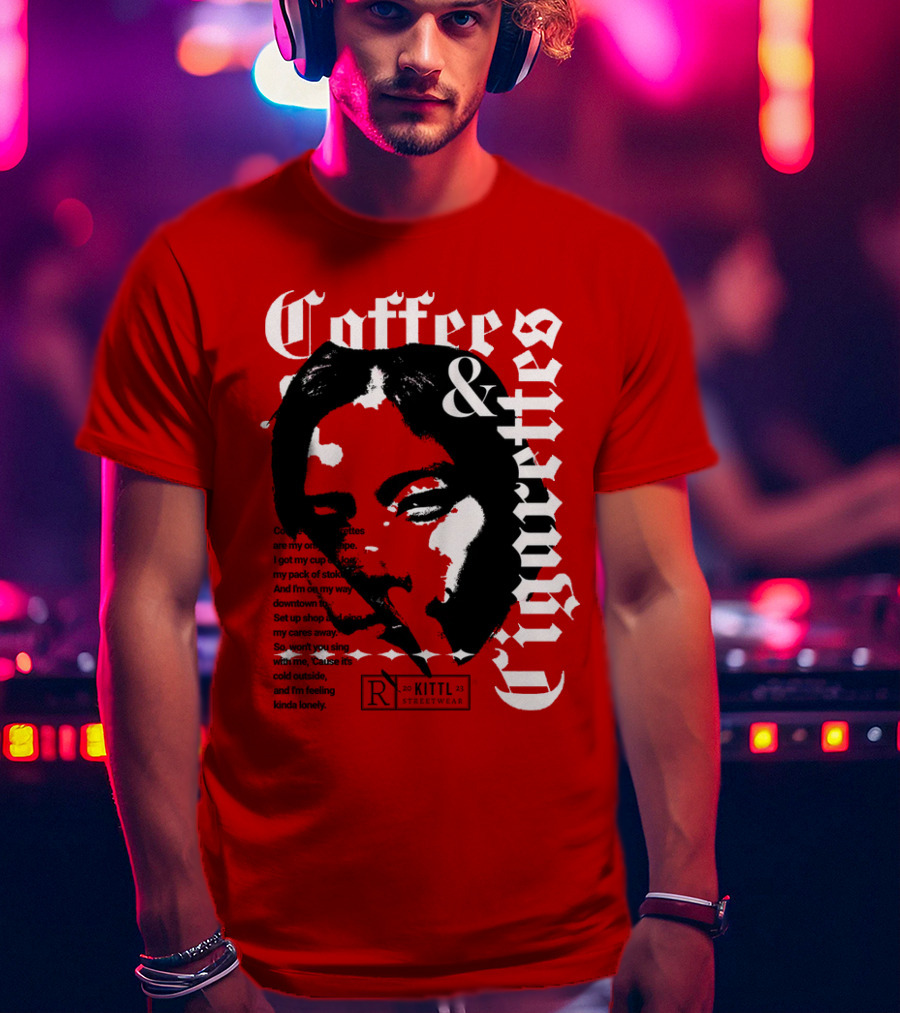 Coffee And Cigarettes By Kittl X Eachwayman T-Shirt