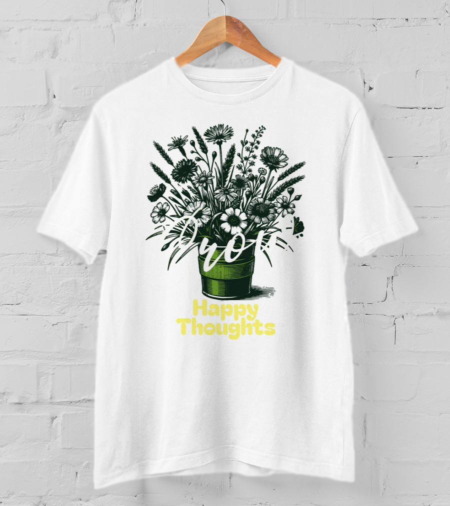 Grow Happy Thoughts Plant Lover T-Shirt