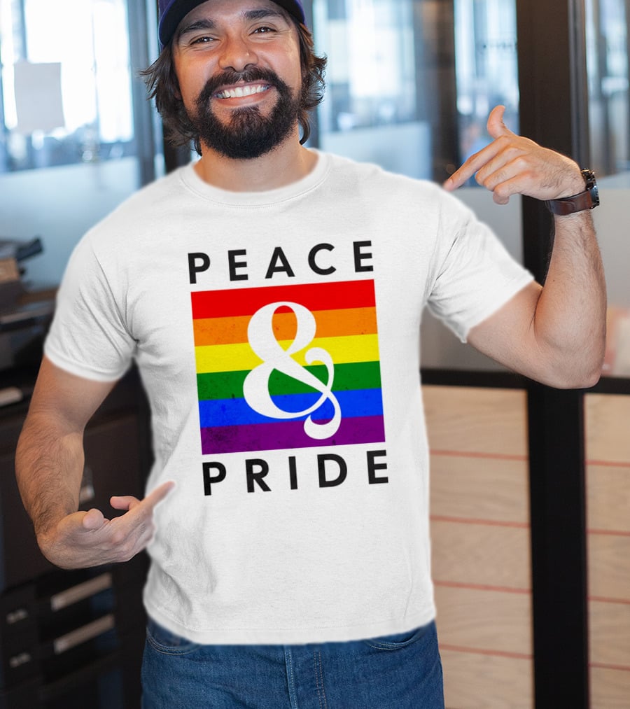 Peace And Pride Rainbow Flag Elements T-Shirt