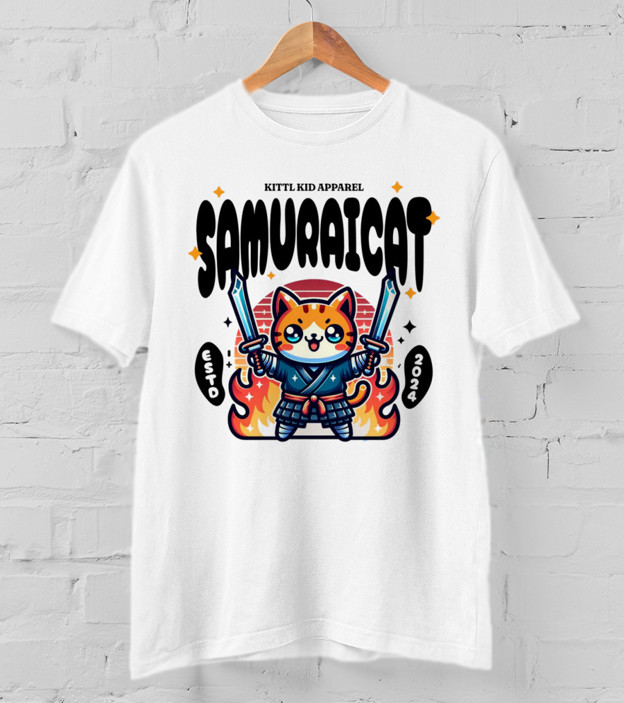 KITTL KID APPAREL SAMURAI CAT ESTD T-Shirt
