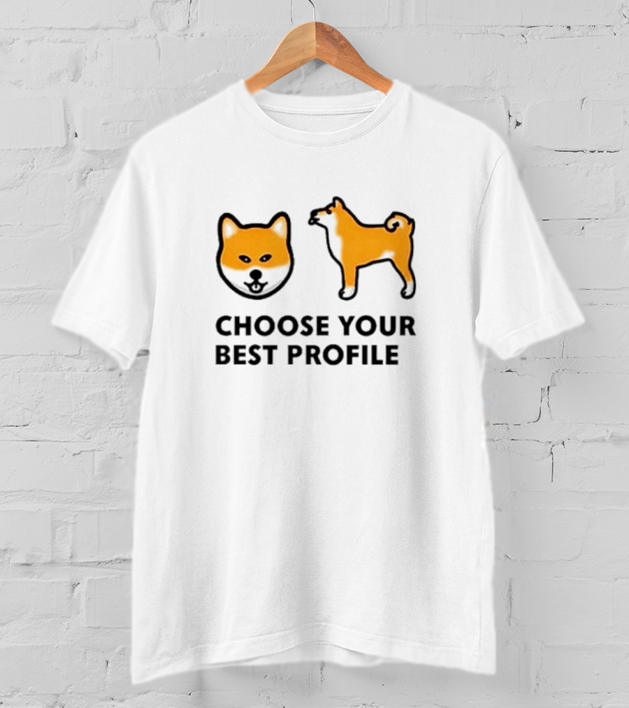 Shiba Inu Choose Your Best Profile Dog Silhouette And Face T-Shirt