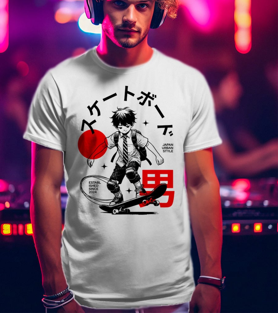 Skateboarde Japan Urban Style Established Since T-Shirt